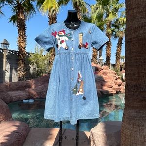 Vintage Apache Womens Denim Christmas Dress Size S
